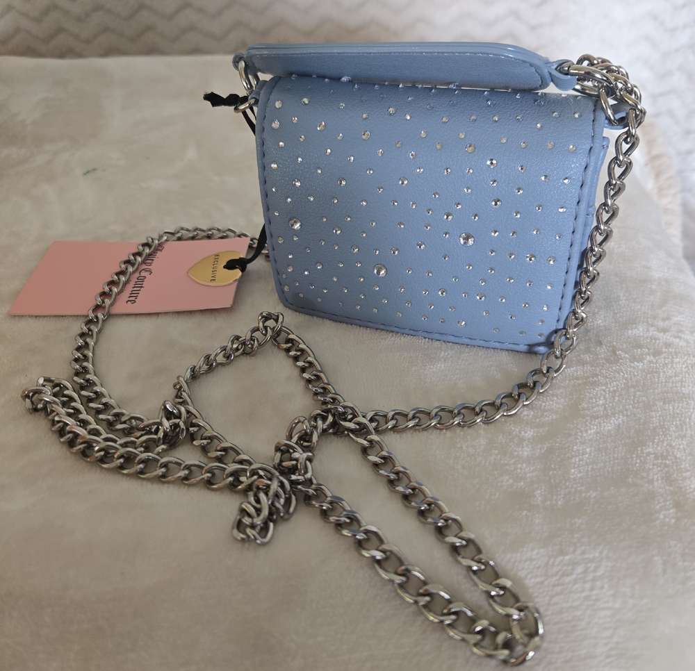 Juicy Couture Light Blue Crystal Mini Crossbody